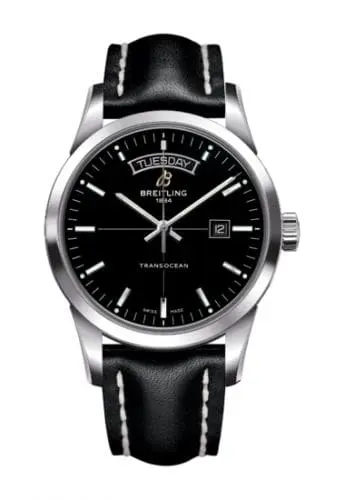 Breitling Transocean Day & Date Stainless Steel / Black / Calf / Pin A4531012/BB69/435X/A20BA.1