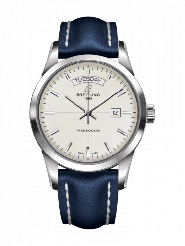 Breitling Transocean Day & Date Stainless Steel / Silver / Calf / Pin A4531012/G751/105X/A20BA.1