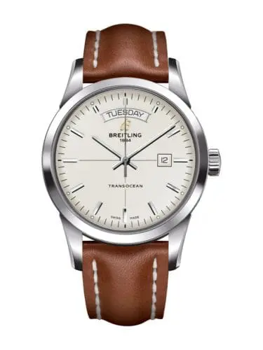Breitling Transocean Day & Date Stainless Steel / Silver / Calf / Pin A4531012/G751/433X/A20BA.1