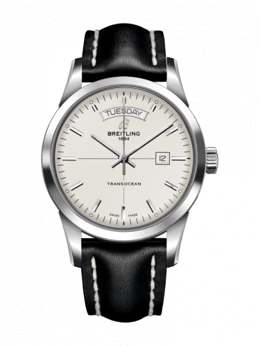 Breitling Transocean Day & Date Stainless Steel / Silver / Calf / Pin A4531012/G751/435X/A20BA.1