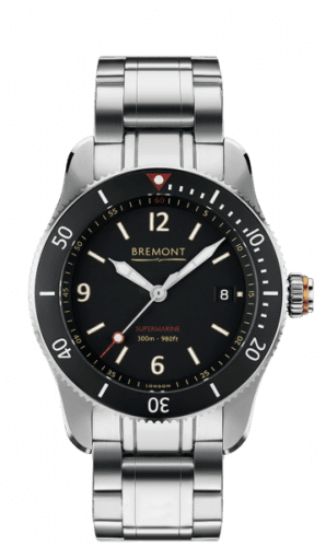 Bremont Supermarine S300 Stainless Steel / Black / Bracelet S300/BK/BR