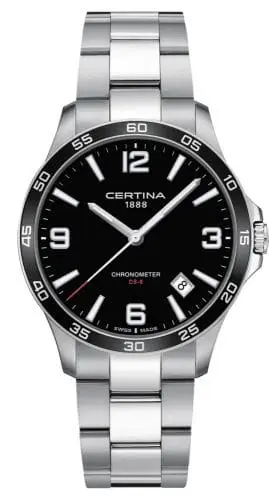 Certina DS-8 Chronometer 41.5 Stainless Steel / Black / Bracelet C033.851.11.057.00