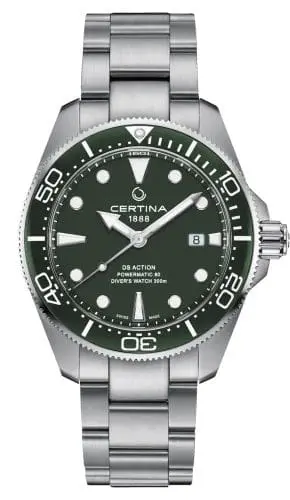 Certina DS Action Diver Powermatic 80 43 Stainless Steel / Green / Bracelet C032.607.11.091.00