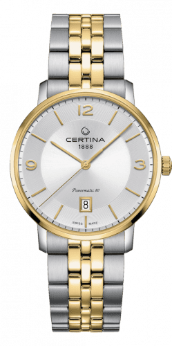 Certina DS Caimano Powermatic 80 Stainless Steel / Yellow Gold PVD / Silver / Bracelet C035.407.22.037.02
