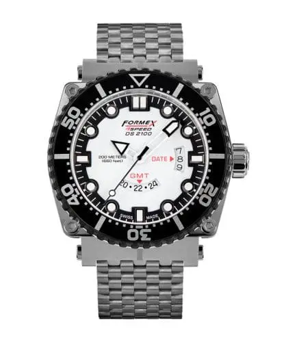 Formex Diver Quartz GMT White / Bracelet 2100.3.2012.100