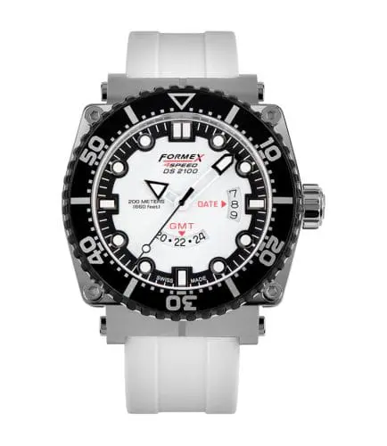 Formex Diver Quartz GMT White / Rubber 2100.3.2012.930