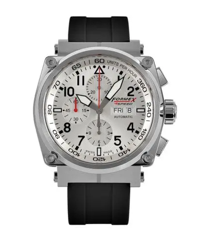 Formex Pilot Automatic Chronograph Silver / Rubber 1100.1.8040.910