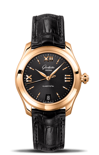 Glashütte Original Lady Serenade Rose Gold / Black / Alligator / Folding 1-39-22-18-01-04