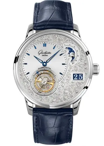 Glashütte Original PanoLunar Tourbillon Platinum / Hand-Engraved / Alligator / Folding 1-93-12-01-03-30