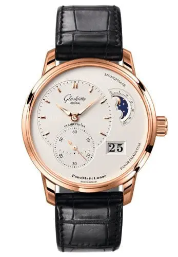 Glashütte Original PanoMatic Lunar Red Gold / Silver / Alligator / Folding 1-90-02-45-35-05