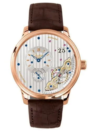 Glashütte Original PanoMaticInverse Red Gold / Silver / Alligator / Folding 1-91-02-01-05-50
