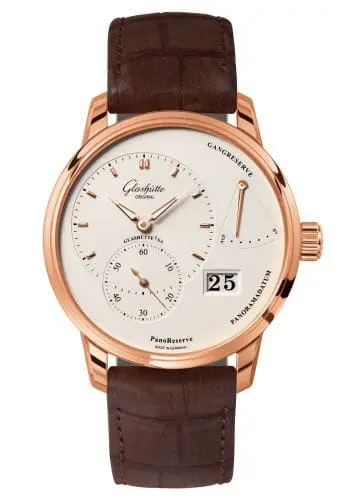 Glashütte Original PanoReserve Red Gold / Silver / Alligator / Folding 1-65-01-25-15-51