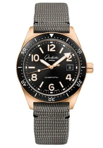 Glashütte Original SeaQ Date Red Gold / Black / Textile / Folding 1-39-11-17-91-34