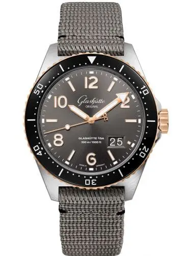 Glashütte Original SeaQ Panorama Date Stainless Steel / Red Gold / Grey / Textile / Folding 1-36-13-04-91-34