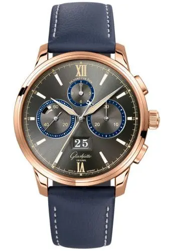 Glashütte Original Senator Chronograph Panorama Date Capital Edition Red Gold / Grey / Calf / Pin 1-37-01-04-05-07