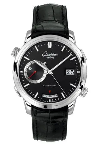 Glashütte Original Senator Diary Stainless Steel / Black / Alligator / Folding 100-13-02-02-04