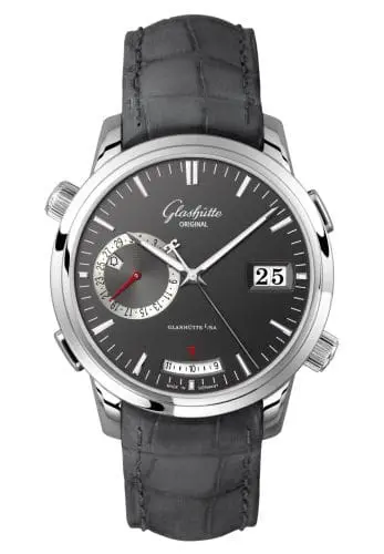 Glashütte Original Senator Diary White Gold / Grey / Alligator / Pin 100-13-04-04-02