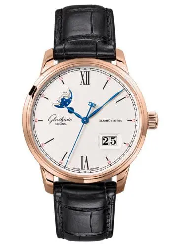 Glashütte Original Senator Excellence Panorama Date Moonphase Red Gold / Silver / Alligator / Folding 1-36-04-02-05-50