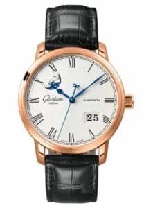 Glashütte Original Senator Panorama Date Moon Phase Red Gold / Silver / Alligator / Folding 100-04-32-15-50