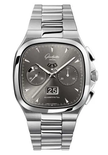 Glashütte Original Seventies Chronograph Panorama Date Ruthenium / Bracelet 1-37-02-01-02-70