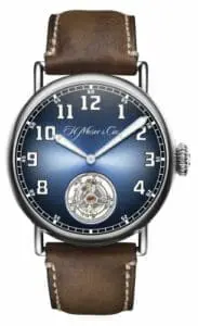 H. Moser & Cie Heritage Tourbillon Stainless Steel / Funky Blue 8804-1200