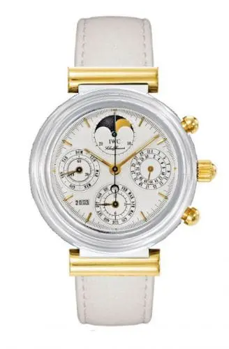 IWC Da Vinci Perpetual White Ceramic / Yellow Gold / White / French IW3755-08