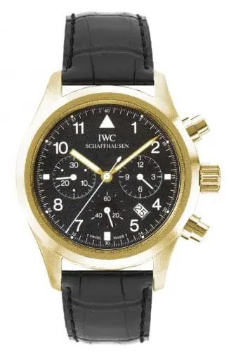 IWC Pilot's Watch Chronograph Mecaquartz Yellow Gold / Black / Strap IW3741-04