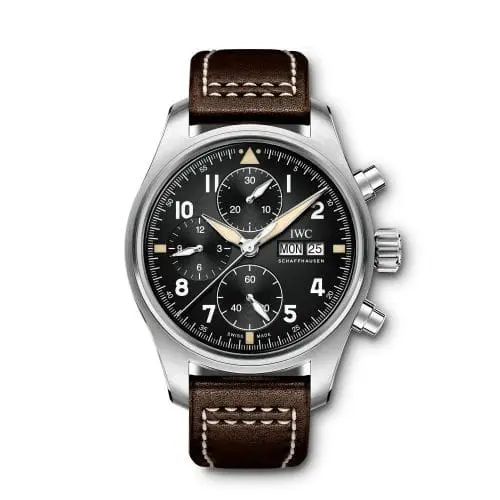 IWC Pilot's Watch Chronograph Spitfire Stainless Steel / Black / Calf IW3879-03