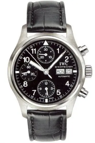 IWC Pilot's Watch Chronograph Stainless Steel / Black / French / Strap IW3706-04