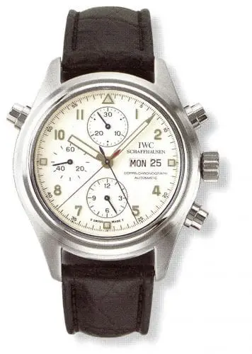 IWC Pilot's Watch Doppelchronograph Platinum / White / Italian / Strap IW3711-22