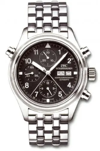 IWC Pilot's Watch Doppelchronograph Stainless Steel / Black / French / Bracelet IW3713-20