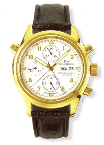 IWC Pilot's Watch Doppelchronograph Yellow Gold / White / French IW3713-12