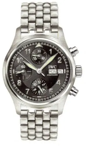 IWC Pilot's Watch Spitfire Chronograph Stainless Steel / Black / English / Bracelet IW3706-18
