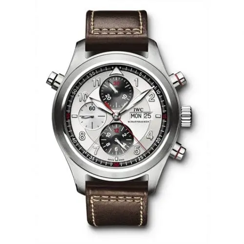 IWC Pilot's Watch Spitfire Double Chronograph Stainless Steel / Panda / Strap IW3718-06