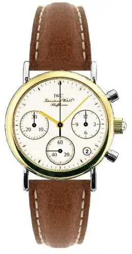 IWC Portofino Lady Chronograph MecaQuartz Stainless Steel / Yellow Gold / White / Calf IW3730-10