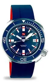 Ligure Tartaruga Scuba Diver Stainless Steel / Blue / Rubber LWT21009