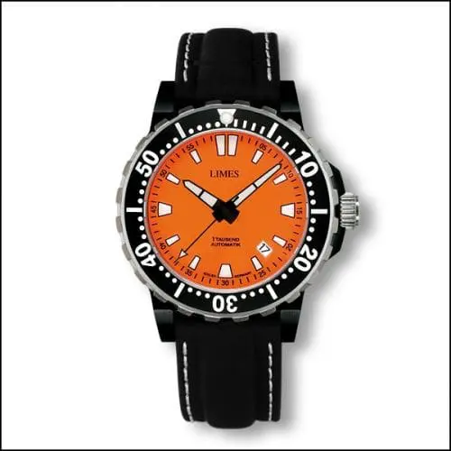 Limes 1Tausend Automatic PVD Orange - Leather strap U8787SW-LA2.3