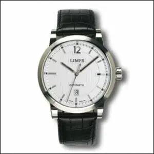 Limes Chyros Automatic - Silvered / black leather strap (Croco) U6017-LA1.5