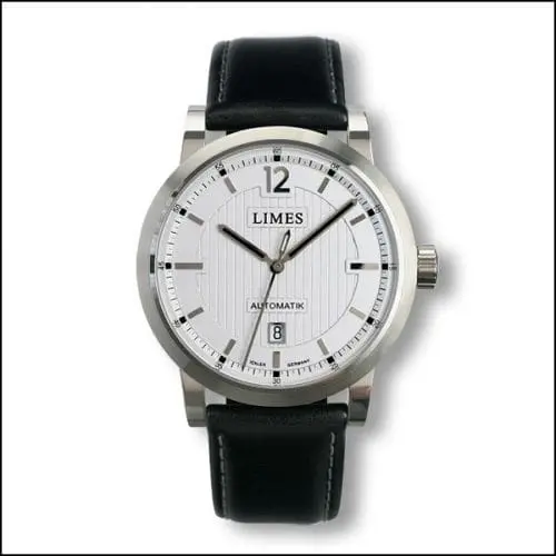 Limes Chyros Automatic - Silvered / black leather strap U6017-LA1.1