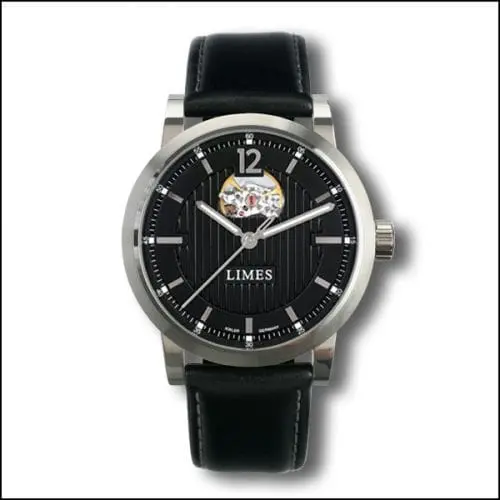 Limes Chyros Balancier Visible - Black / black leather strap U6017-LA2.3