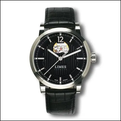 Limes Chyros Balancier Visible - Schwarz / schwarzes Lederband (Croco) U6017-LA2.6