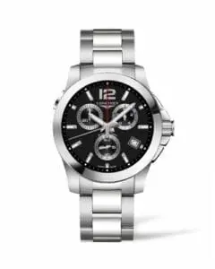 Longines Conquest Chronograph Quartz 41 Stainless Steel / Black / Bracelet L3.702.4.56.6