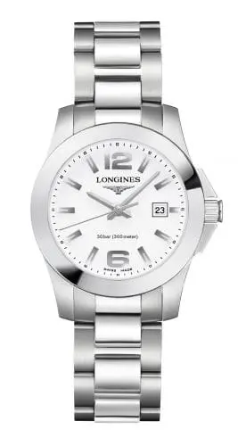 Longines Conquest Quartz 29.5 Stainless Steel / White L3.376.4.16.6