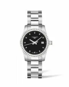 Longines Conquest Quartz 34 Stainless Steel - Diamond / Black L3.400.0.57.6