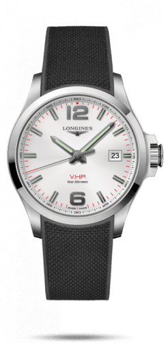 Longines Conquest V.H.P. 43 Stainless Steel / Silver / Rubber L3.726.4.76.9
