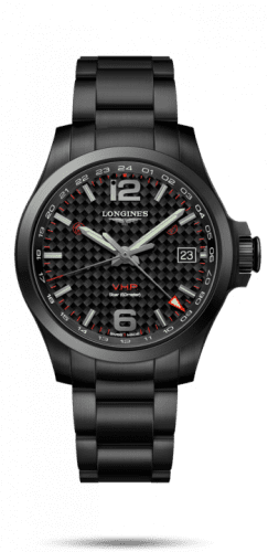 Longines Conquest V.H.P. GMT 41 PVD / Carbon / Bracelet L3.718.2.66.6