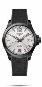 Longines Conquest V.H.P. GMT 41 PVD / Silver / Rubber L3.718.2.76.9