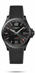 Longines Conquest V.H.P. GMT 43 PVD / Black / Rubber L3.728.2.56.9