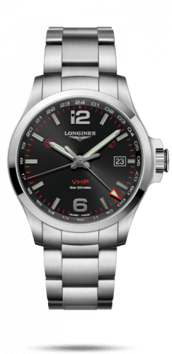 Longines Conquest V.H.P. GMT 43 Stainless Steel / Black / Bracelet L3.728.4.56.6