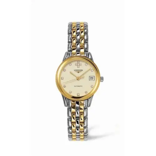 Longines Flagship 26 Automatic Two Tone Cream Diamond L4.274.3.07.7